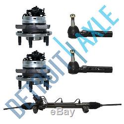Electric Assist Steering Rack and Pinion 2 Tie Rod 2 Wheel Hub Bearing w// ABS