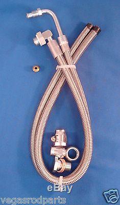 Braided Stainless Steel Power Steering hose kit Lokar ford rack & pinion braide
