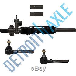 Complete Power Steering Rack and Pinion + 2 New Outer Tie Rod Links + Sleeves