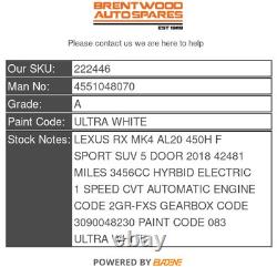 Lexus Rx Power Steering Rack Mk4 Al20 450h F 4551048070 Lexus Rx Power Steering Rack Mk4 Al20 450h F 4551048070