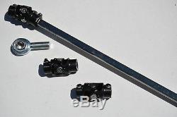 Mustang II POWER 3 Black U Joint 36 Polished Steering Shaft + Support Kit 3' GM