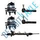 Power Steering Rack And Pinion + 2 Wheel Hub Bearing Assembly With Abs + 2 Tie Rod