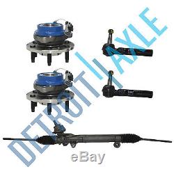 Steering Rack and Pinion + 2 Wheel Hub Bearing with ABS + 2 Outer Tie Rod End FWD